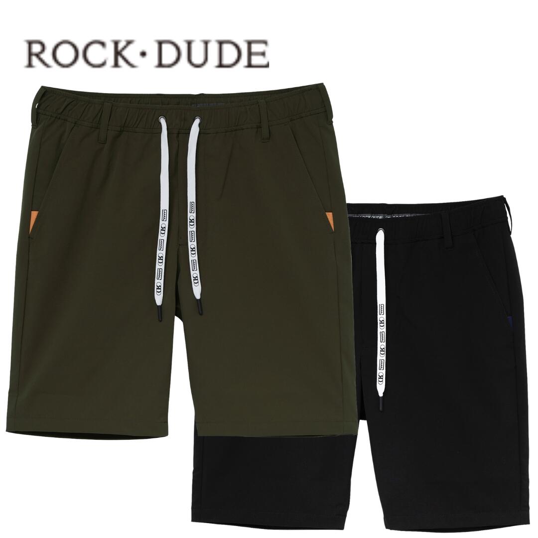 【送料無料】 ROCK DUDE ロックデュード 【RD】mutaコラボ撥水ショーツ ムータ メンズ ゴルフ アウトドア ゴルフウェア ショートパンツ 透湿性 ウエストゴム M/L カーキ ブラック 黒 11-474305