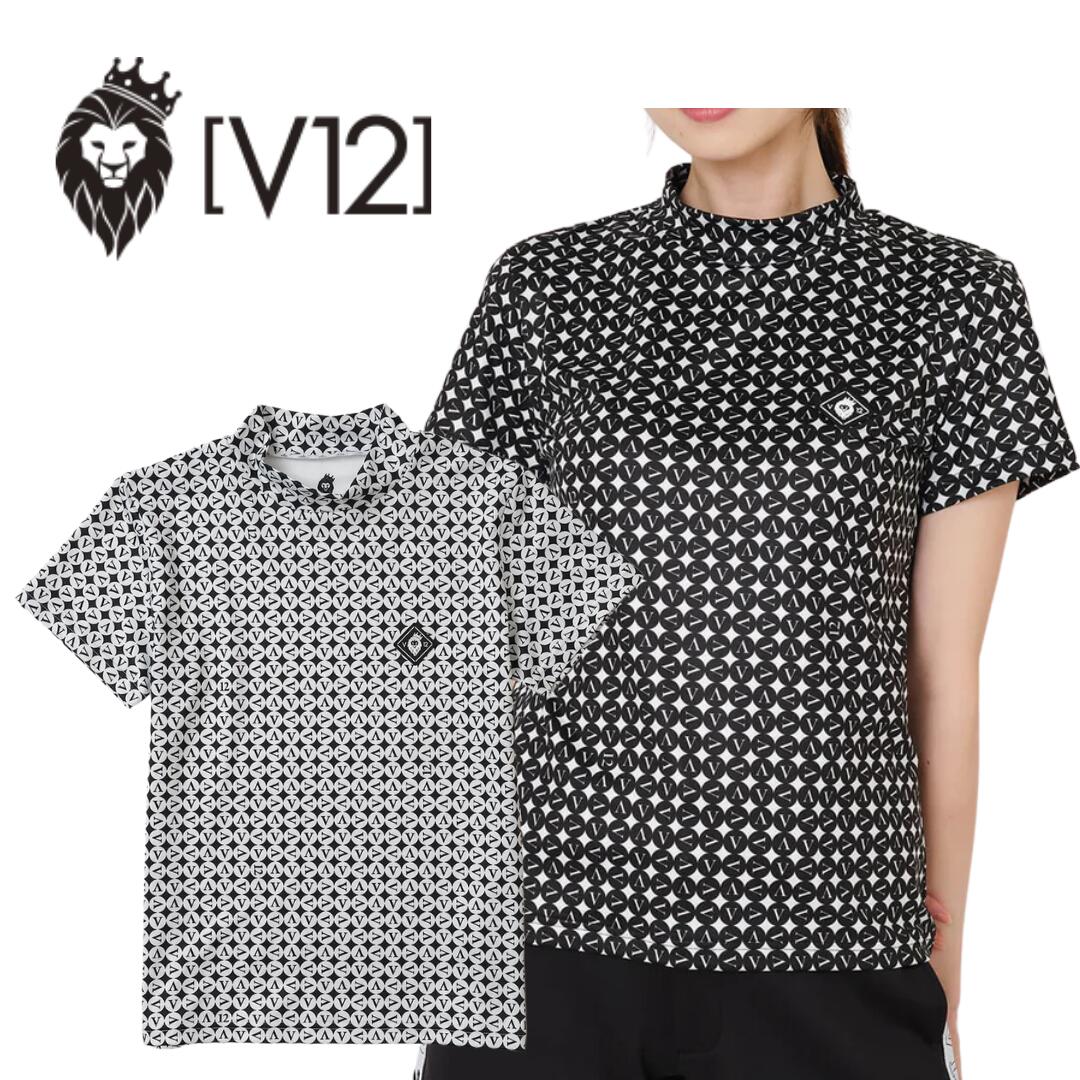 新品⛳️ V12 ヴィ・トゥエルヴ　長袖シャツ　レディース1 ゴルフウェア V12 ゴルフ レディース 長袖 ポロシャツ フェイクタイ L/S FAKE TIE