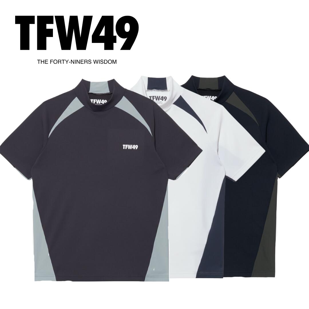 【新品】TFW49 ゴルフ メンズ モックネック 半袖Tシャツ М ハーフ モックネック半袖Tシャツ(半袖シャツ・ポロシャツ)|TFW49