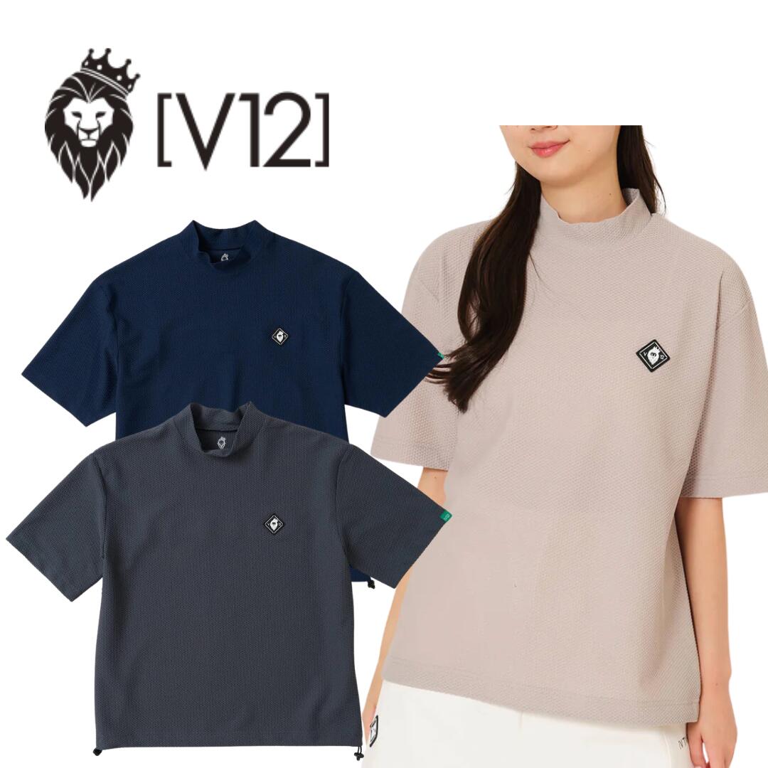 【貨物輸送無料】 V12 ブイトゥエルブ AIRY AWA MOCK レディース ゴルフお召しもの モックネック 通気性 吸水速乾 ドローコード付き添い人 大きさM V122610-MK01