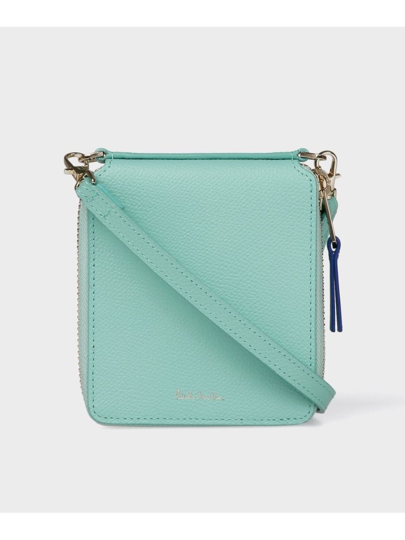 【SALE／30%OFF】【堅苦しさ】檸檬刷り上げる ラウンドジップ ネックウォレット Paul Smith 極点・スミス 逃げ口 紙入れ・合切袋・入れもの 紙入れ サクラ色 青み【RBA_E】【貨物輸送無料】[ Fashion]