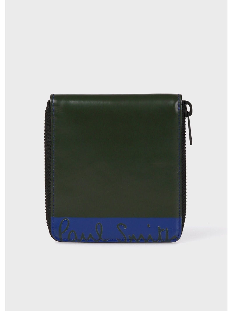 【SALE／30%OFF】【公式】ブラッシュオフレザー 2つ折り財布 Paul Smith ポール・スミス　アウトレット 財布・ポーチ・ケース 財布 カーキグリーン【RBA_E】【送料無料】[ Fashion]