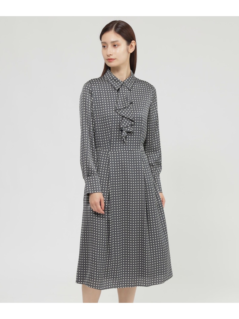 【SALE／19%OFF】【Nikkei magazine掲載】【ウォッシャブル】ラインドット ワンピース Paul Stuart ポール・スチュアート ワンピース・ドレス ワンピース ワインレッド【RBA_E】【送料無料】[ Fashion]