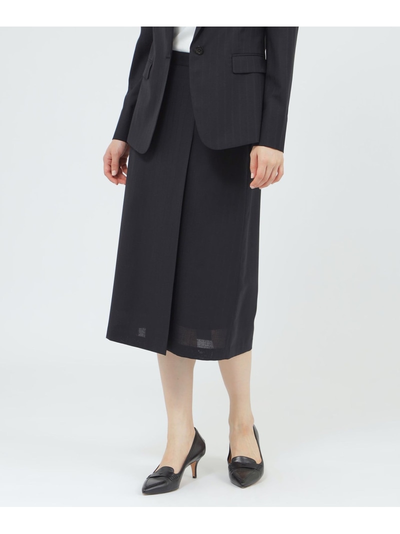 【SALE／17%OFF】【ウォッシャブル】ブリーザブルストライプ スカート Paul Stuart ポール・スチュアート スカート その他のスカート ブラック【RBA_E】【送料無料】[ Fashion]｜Paul Stuart