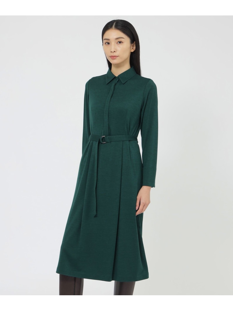 【SALE／20%OFF】【eclat掲載】ウールジャージ ワンピース Paul Stuart ポール・スチュアート ワンピース・ドレス ワンピース ネイビー グリーン レッド【RBA_E】【送料無料】[ Fashion] 40,755円
