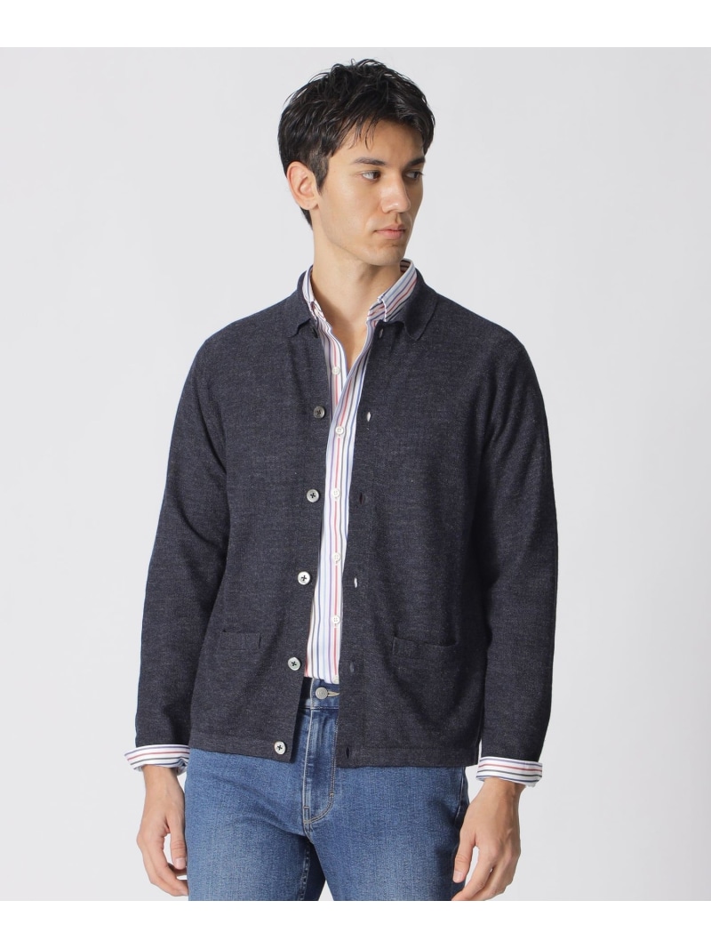【SALE／19%OFF】ラミーニットポロカーディガン Paul Stuart 極点・スチュアート トップス 編み物 ベージュ 薄墨色 緑であること 米国海軍【RBA_E】【貨物輸送無料】[ Fashion]