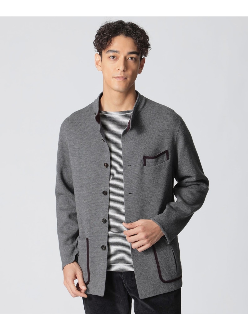 【SALE／50%OFF】【寸法押さえる】「COLLECTION LINE」ミラノリブニットチョアジャケット Paul Stuart 極点・スチュアート トップス 編み物 薄墨色 ベージュ【RBA_E】【貨物輸送無料】[ Fashion]
