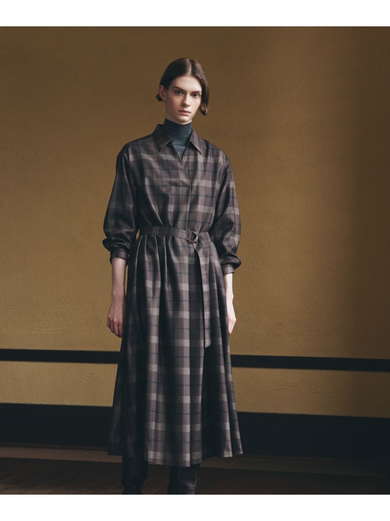【SALE／20%OFF】【ウォッシャブル】ブロックチェック ワンピース Paul Stuart ポール・スチュアート ワンピース・ドレス ワンピース ブラウン レッド ネイビー【RBA_E】【送料無料】[ Fashion]