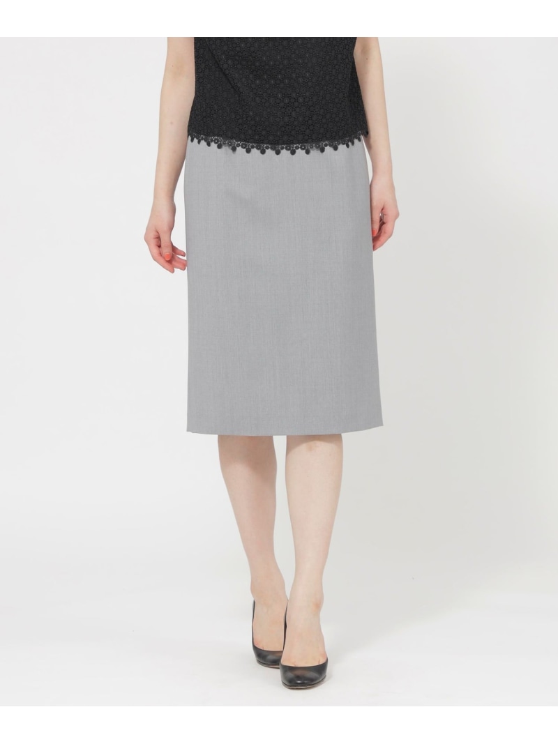 【SALE／23%OFF】【防しわ性/ウォッシャブル】ファインウールストレッチ スカート Paul Stuart ポール・スチュアート スカート その他のスカート グレー ネイビー【RBA_E】【送料無料】[ Fashion]