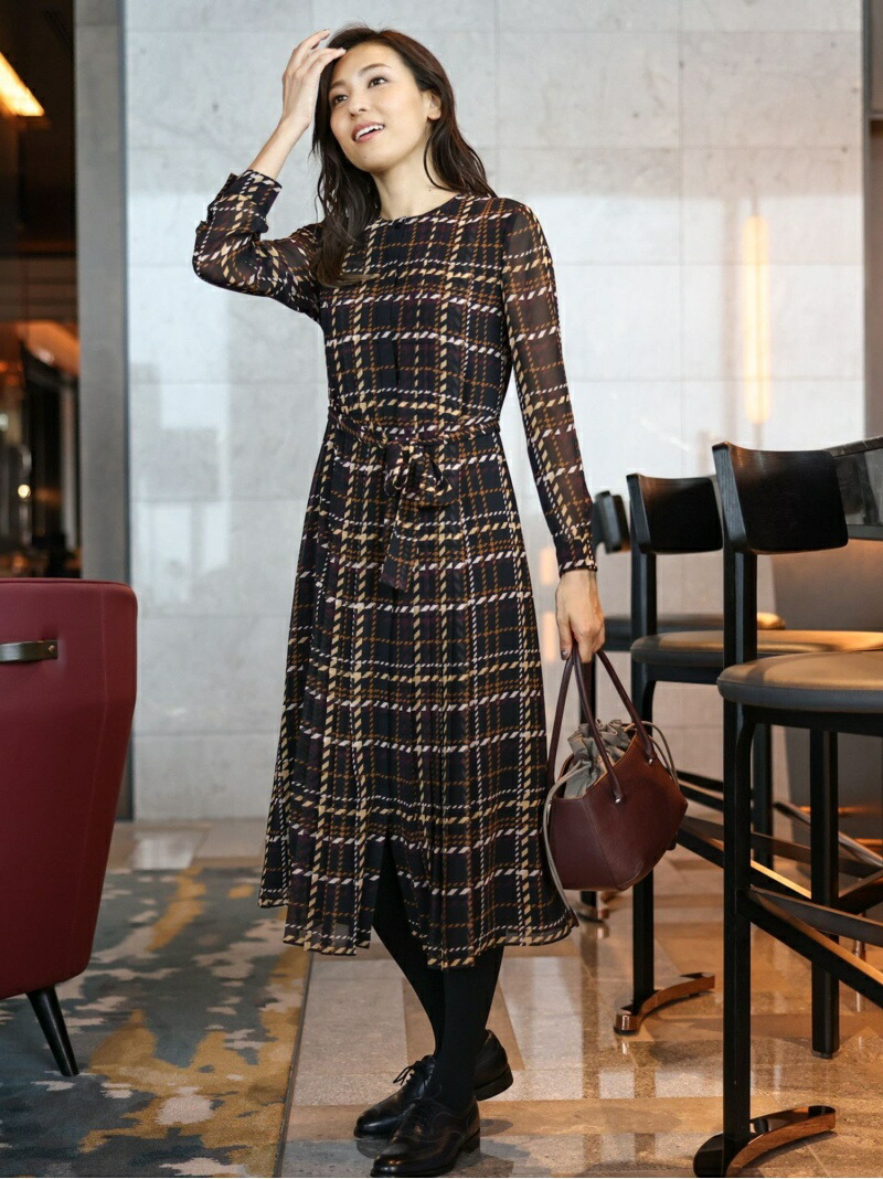 Paul ワンピース ワンピース レディース 送料無料 ワンピース ベージュ Stuart ポール スチュアート グラフィカルチェックプリント ワンピース Stuart シャツワンピース ポール スチュアート Rakuten ブラック ベージュ Paul ウォッシャブル 送料無料 Fashion