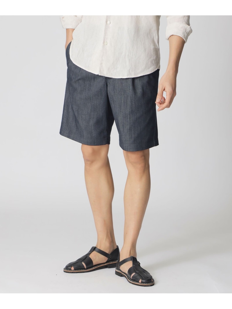 【SALE／28%OFF】リヨセルコットンシャンブレーショートパンツ Paul Stuart ポール・スチュアート パンツ その他のパンツ ネイビー ホワイト【RBA_E】【送料無料】[ Fashion]｜Paul Stuart