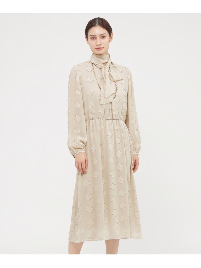 【SALE／41%OFF】ラメカットジャカード ワンピース Paul Stuart ポール・スチュアート ワンピース・ドレス ワンピース ベージュ【RBA_E】【送料無料】[ Fashion]