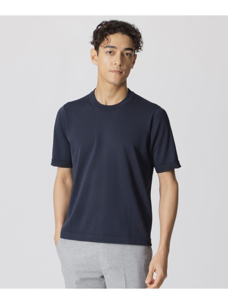 ドレスニットTシャツ TEXBRID(R)プレーティング Paul Stuart ポール・スチュアート トップス ニット グリーン ネイビー ブラウン【送料無料】[ Fashion] 14,454円