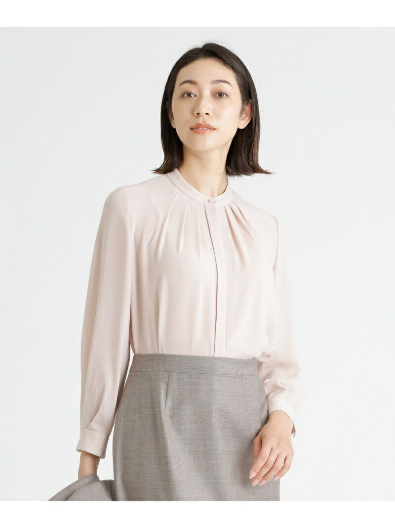 販売 ナチュラルストレッチジョーゼット ブラウス Paul Stuart ポール スチュアート シャツ 長袖シャツ ピンク ホワイト Rakuten Fashion Fucoa Cl