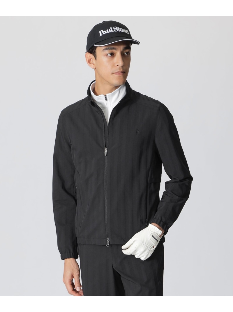 【GOLF】シャドウストライプ フルジップブルゾン Paul Stuart ポール・スチュアート ジャケット・アウター ブルゾン・ジャンパー ブラック ベージュ【送料無料】[ Fashion]