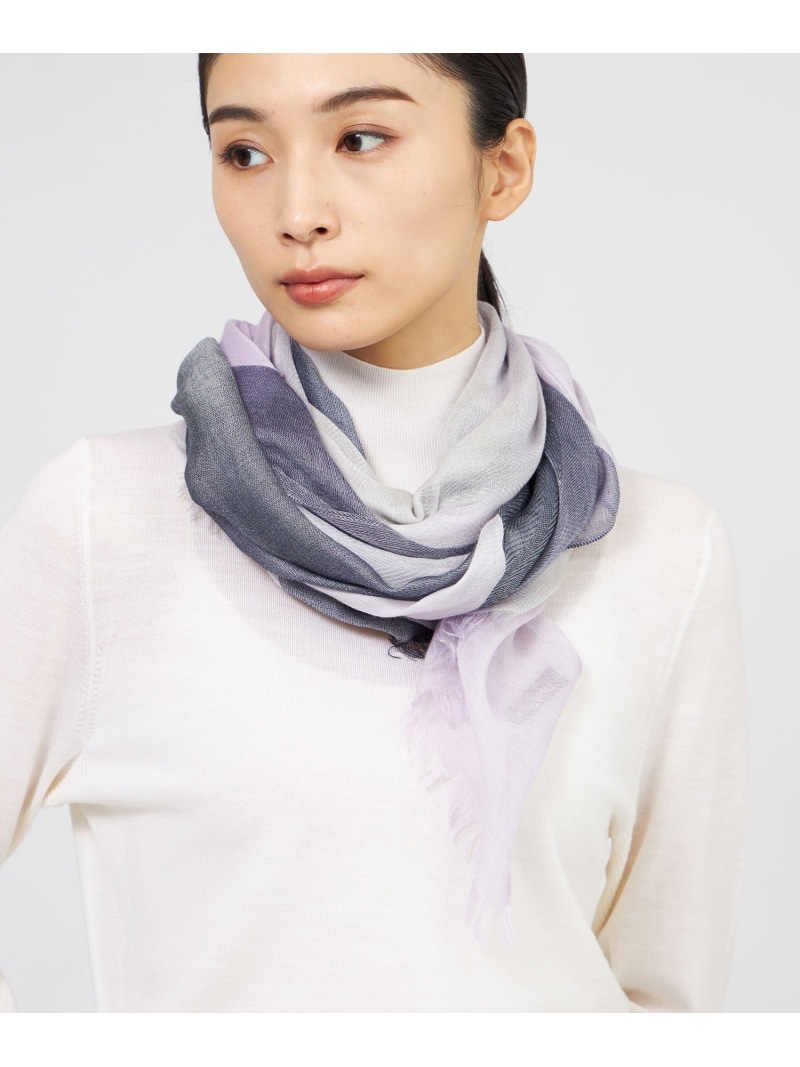 【SALE／32%OFF】ブロックラメストール Paul Stuart ポール・スチュアート ファッション雑貨 マフラー・ストール・ネックウォーマー ブラウン パープル【RBA_E】【送料無料】[ Fashion]
