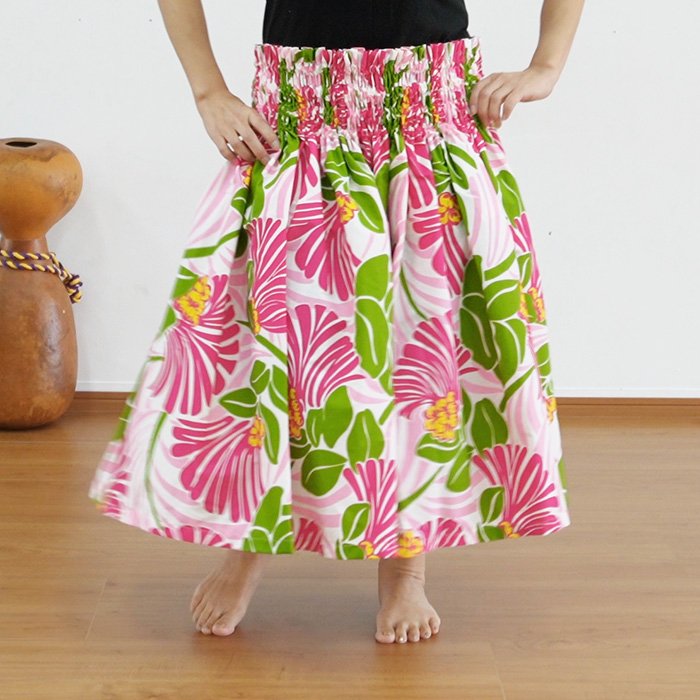 フラダンス用スカート ピンクとグリーン 花柄 楽天市場】ピンクのパウスカート マイレ・レイ柄 spau-2850Pi