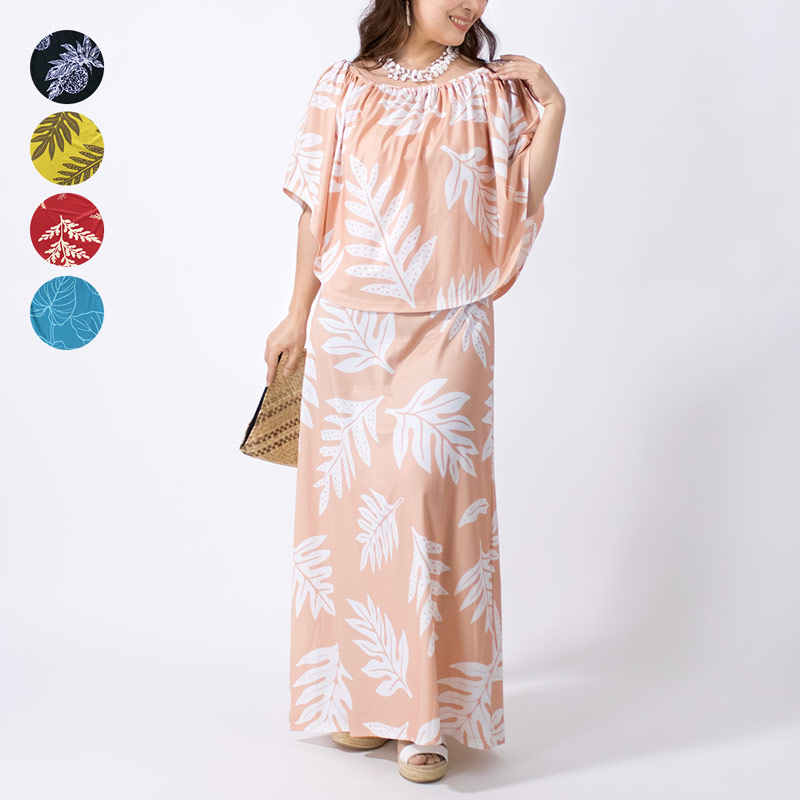 ストレッチ マルチway ワンピース レディース fswr-25123ev-rm Uluwehi Hawaii【既製品】