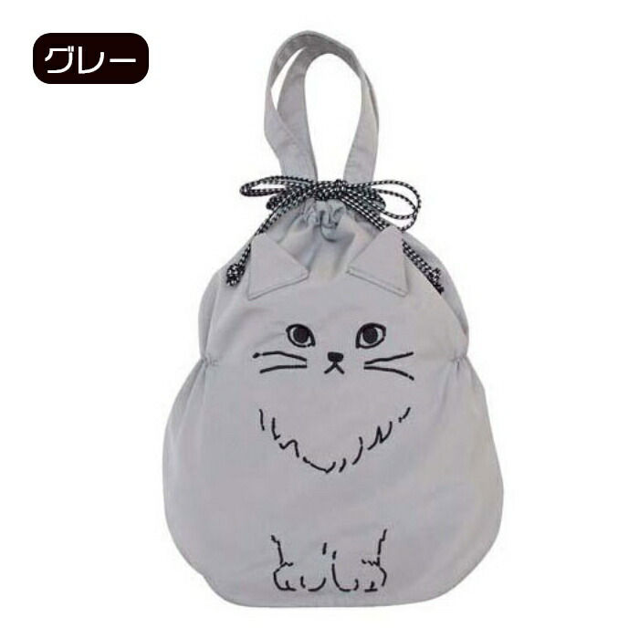 かわいい ネコ柄 ねこ雑貨 メール便対応 おしゃれ 猫柄 プレゼント 巾着バック Neko 猫グッズ キャット M 最大77 Offクーポン