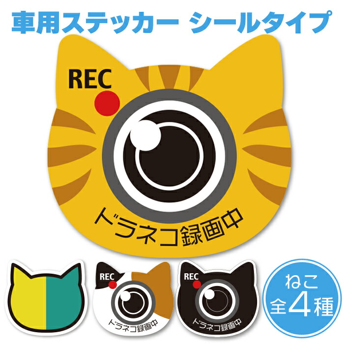 楽天市場】【マグネット】 車用 ドライブレコーダー録画中ドラネコ録画 