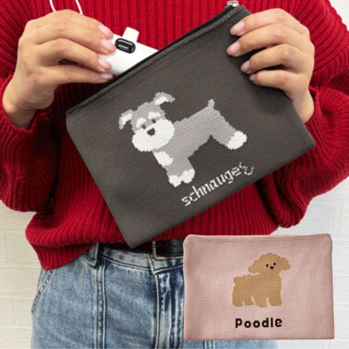 楽天市場】ポーチ かわいい 犬 選べる6種 アップリケ付き ミニオール