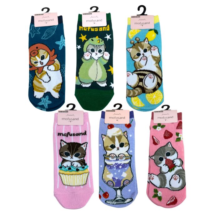 楽天市場】mofusand スニーカー丈ソックス3 猫柄 もふさんど