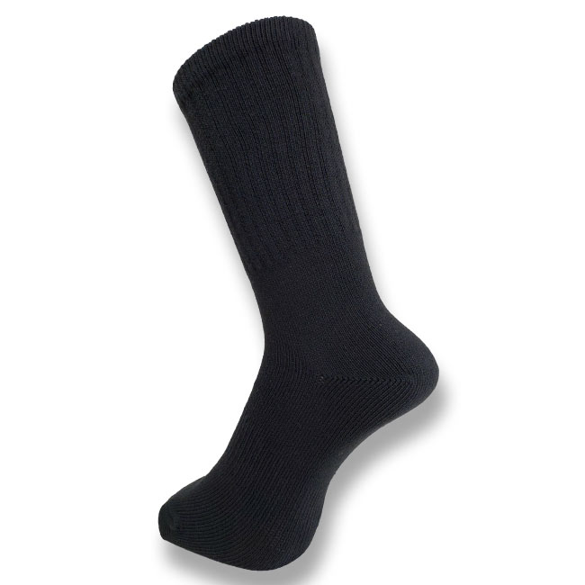 靴下 メンズ 3足組 25-27cm クルー丈 黒 耐久性がすごい ガチ頑丈