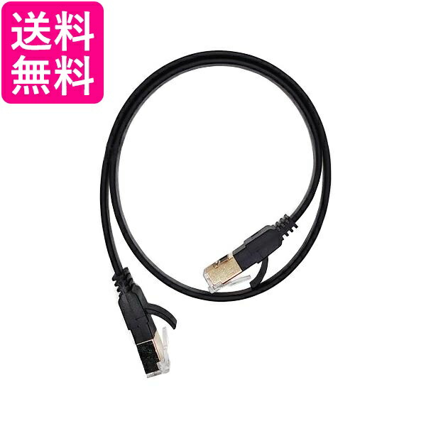 爆売り！ バッファロー BSLS6AFU100BK ツメの折れないLANケーブル UTP Cat6a ストレート フラットタイプ 10m ブラック  BUFFALO 送料無料