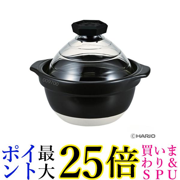 HARIO ガラス蓋ご飯釜　土鍋　炊飯　萬古焼　2～3合用　ガス専用 e998.jpg