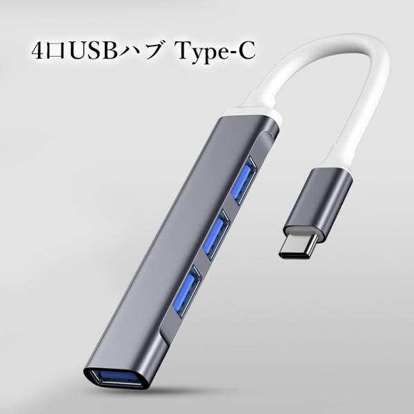 定価 2個セット USBハブ USB3.0 Type-C バスパワー 4ポート 4in1 拡張 軽量 コンパクト スリム グレー C 送料無料  paygo.com.mx