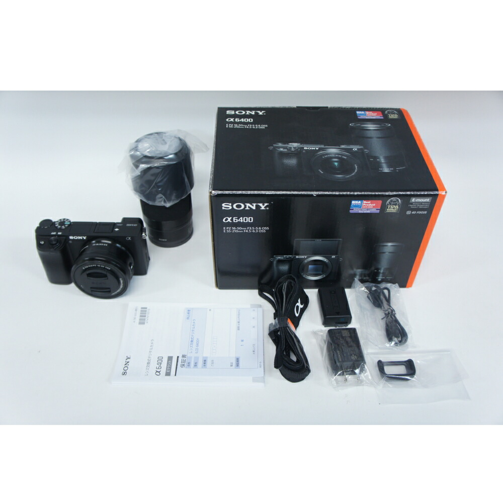 SONY(ソニー) [見せびらかす品B]α6400 ダブルズームレンズキット ILCE-6400Y/B 黒いこと  (管する不具合のある、BT申し受ける不可)
