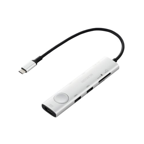 【在庫目安:あり】【送料無料】 ELECOM DST-S080BPSV Type-Cドッキングステーション/ 画面オンオフスイッチ付/ USB PD対応/ USB-A×2/ USB-C×3/ HDMI(4K60Hz)/ SD+microSD/ シルバー| パソコン周辺機器 ポートリプリケーター