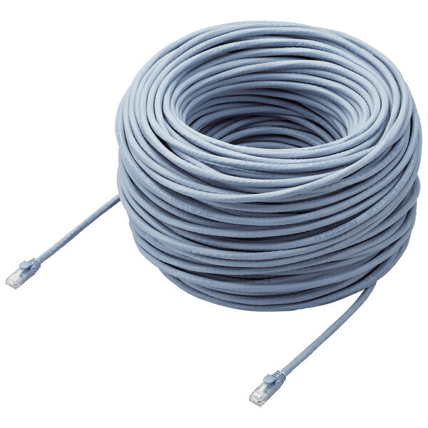 【送料無料】ELECOM LD-GPAT/BU100RS LANケーブル/ CAT6A対応/ EU RoHS指令準拠/ ツメ折れ防止カバー/ 簡易パッケージ仕様/ 100m/ 単線/ ブルー【在庫目安:僅少】｜PC＆家電《CaravanYU 店》
