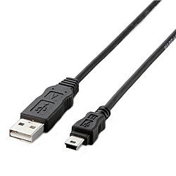 ELECOM USB-ECOM520 EU RoHS指令準拠USBケーブル A:miniB/ 2.0m(ブラック)【在庫目安:お取り寄せ】| パソコン周辺機器 USB ケーブル 充電 タブレット スマートフォン