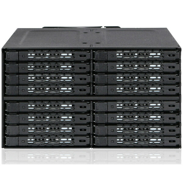 【送料無料】 ICY DOCK MB516SP-B ICYDOCK　16 x 2.5インチ SSD/ HDD 搭載用リムーバブルケース 2 x 5.25 インチベイサイズ 【在庫目安:お取り寄せ】