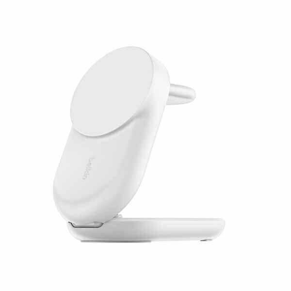 【送料無料】 belkin WIZ037dqWH UltraCharge Qi2 25W 3-in-1 折りたたみ式マグネット充電器 ラウンド型 ホワイト 【在庫目安:僅少】