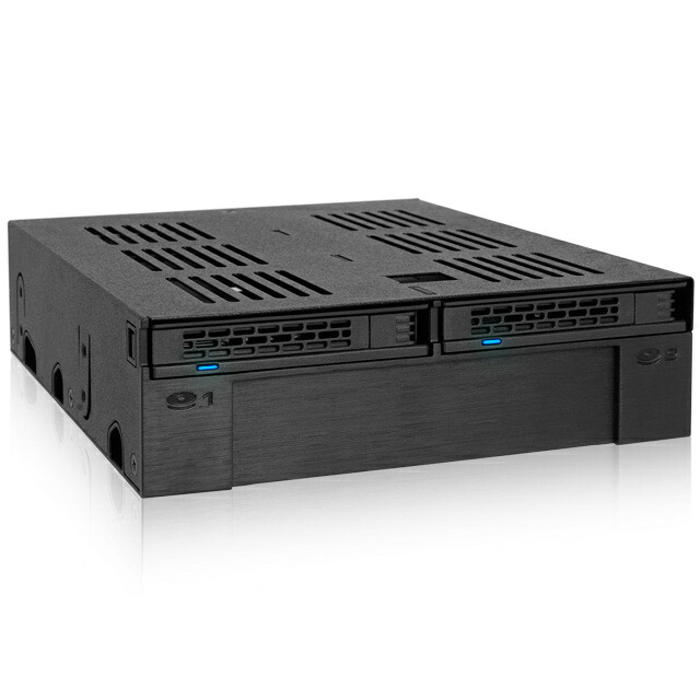 【送料無料】 ICY DOCK MB322SP-B ICYDOCK　2.5インチSATA/ SAS HDD/ SSDx2 + 3.5インチベイx1対応モジュールラック 5.25インチベイサイズ 【在庫目安:お取り寄せ】