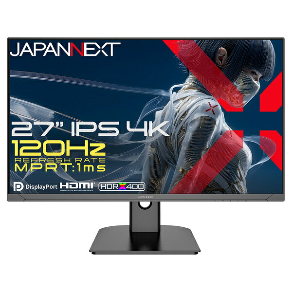 【送料無料】JAPANNEXT JN-Ei27G120U2 ゲーミング液晶ディスプレイ 27型/ 3840×2160/ HDMI×2、DP×2/ ブラック/ スピーカー有/ 2年保証【在庫目安:僅少】|PC&家電《CaravanYU 店》