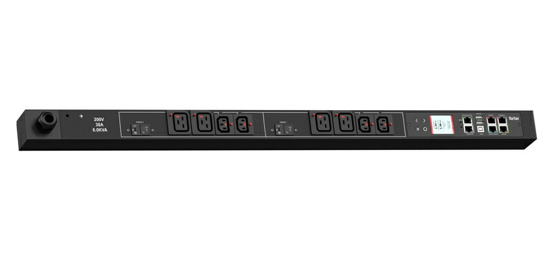 【送料無料】Raritan PX3-5198J-E2N1 インテリジェントラックPDU 単相 AC200V 30A 入力プラグ：NEMA L6-30P アウトレットLocking C13 (4) Locking C19 (4) 6.0kVA 0Uタイプ【在庫目安:お取り寄せ】| オフィス オフィス家具｜PC＆家電《CaravanYU 店》