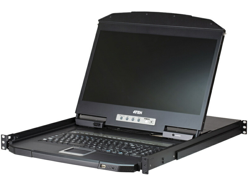 【送料無料】 ATEN CL3108NXJJL PS/ 2-USB対応 8ポートVGA シングルスライド ワイドスクリーンLCD KVMドロワー/ ロングレール 【在庫目安:お取り寄せ】