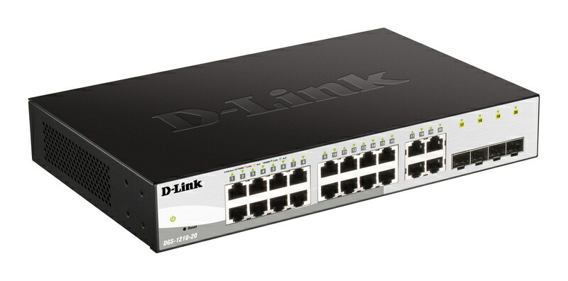 【送料無料】D-Link DGS-1210-20/F2 WEBスマート L2スイッチ 10/ 100/ 1000BASE-Tポート&times;20、SFPコンボスロット&times;4、リミテッドライフタイム保証対象【在庫目安:お取り寄せ】｜PC＆家電《CaravanYU 店》