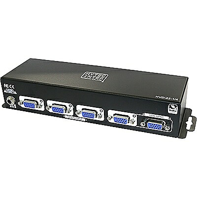 【送料無料】 ハイテクインター 195-GE-002 VGA対応 ビデオスプリッタ（4分配） HVD-22-1/ 4 1x4 【在庫目安:お取り寄せ】