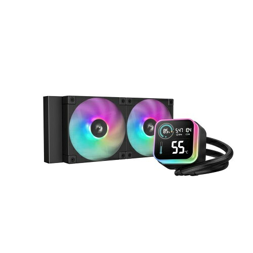 【送料無料】 Deepcool R-LQ240-BKLSMW-G-1 LQ240/ 240mm水冷CPUクーラー/ CPU動作状況を表示可能なディスプレイ搭載/ 第5世代ポンプ/ FD12 ARGBファン/ Intel LGA1851/ 1700/ 1200/ 1151/ 1150/ 1155/ AMD AM5/ AM4