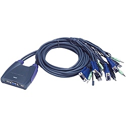 【送料無料】ATEN CS64US ケーブル一体型 USB 4ポートKVMスイッチ【在庫目安:お取り寄せ】｜PC＆家電《CaravanYU 店》