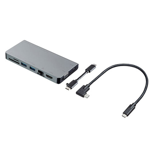 【送料無料】サンワサプライ USB-3TCH13S2 USB Type-C ドッキングハブ（VGA・HDMI・LANポート・カードリーダー搭載）【在庫目安:僅少】| パソコン周辺機器 ポートリプリケーター ポートリプリケータ PC パソコン