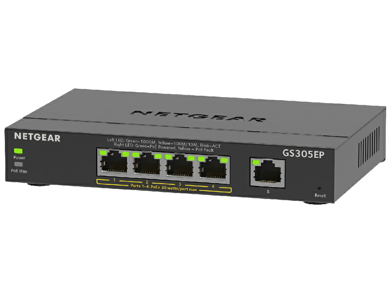 【店卸し資産標準尺度:あり】【貨物輸送無料】NETGEAR GS305EP-100JPS SOHO/ 身寄り向けPoE+相応う (63W) ギガビット5ポートアンマネージプラススイッチ