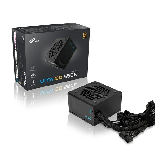 【送料無料】 FSP VITA-650GD VITA GD 650W/ PC電源/ ケーブル直付け式/ ATX12V V3.1規格準拠/ 80PLUS GOLD認証/ 120mm HYBファン搭載/ 奥行140mmのコンパクト設計/ 5年保証 【在庫目安:お取り寄せ】