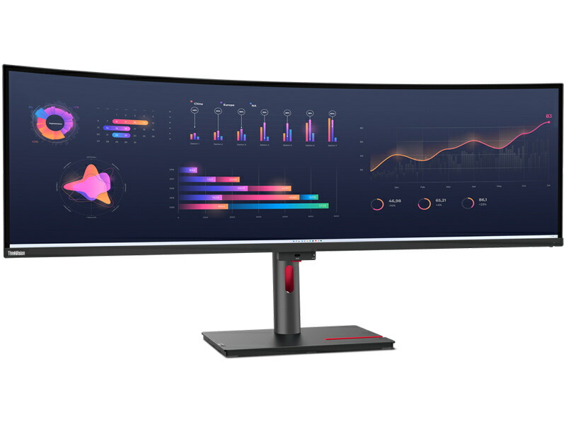 【送料無料】 レノボ・ジャパン 63DBRAR1JP ThinkVision P49w-30 (49型/ 5120×1440/ HDMI、DisplayPort、USB Type-C/ 黒/ スピーカー：あり) 【在庫目安:お取り寄せ】