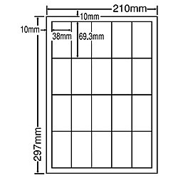 【送料無料】 東洋印刷 LDW20SF シートカットラベル A4版 20面付(1ケース500シート) 【在庫目安:お取り寄せ】| ラベル シール シート シール印刷 プリンタ 自作