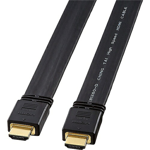 【送料無料】サンワサプライ KM-HD20-100FK フラットHDMIケーブル（10m・ブラック）【在庫目安:お取り寄せ】｜PC＆家電《CaravanYU 店》